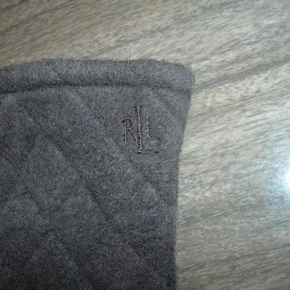 Lauren Ralph Lauren Gloves XL Brown Leather Suede Lined RL Logo
